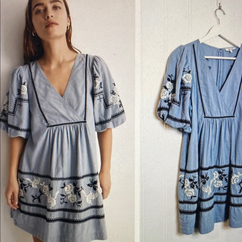 Blue Embroidered Dress